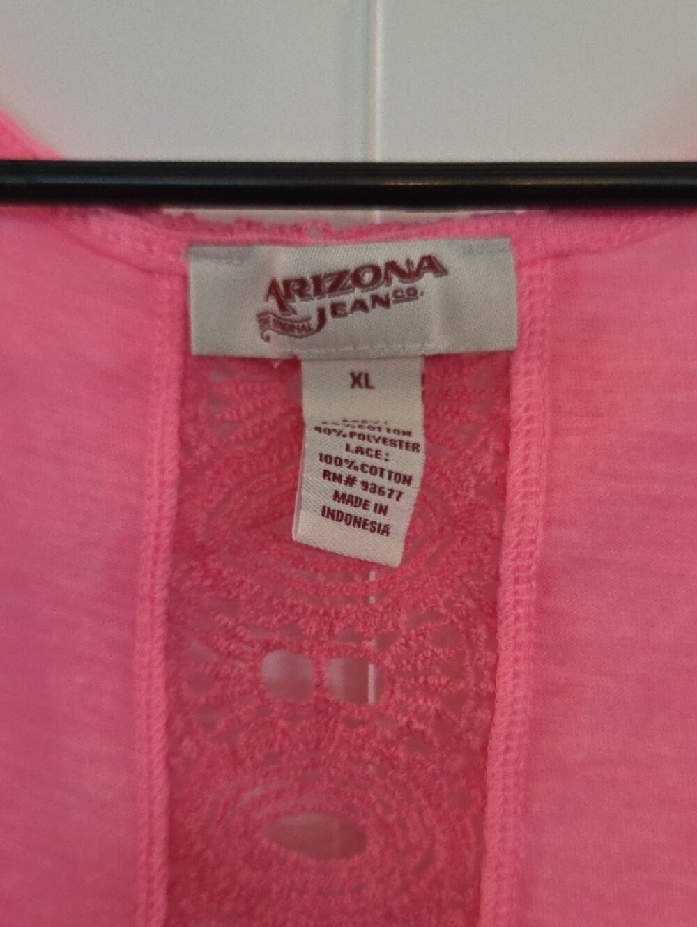 Arizona Jean Company Neon Pink Crochet-Back Flow Tank - Picture 3 of 4